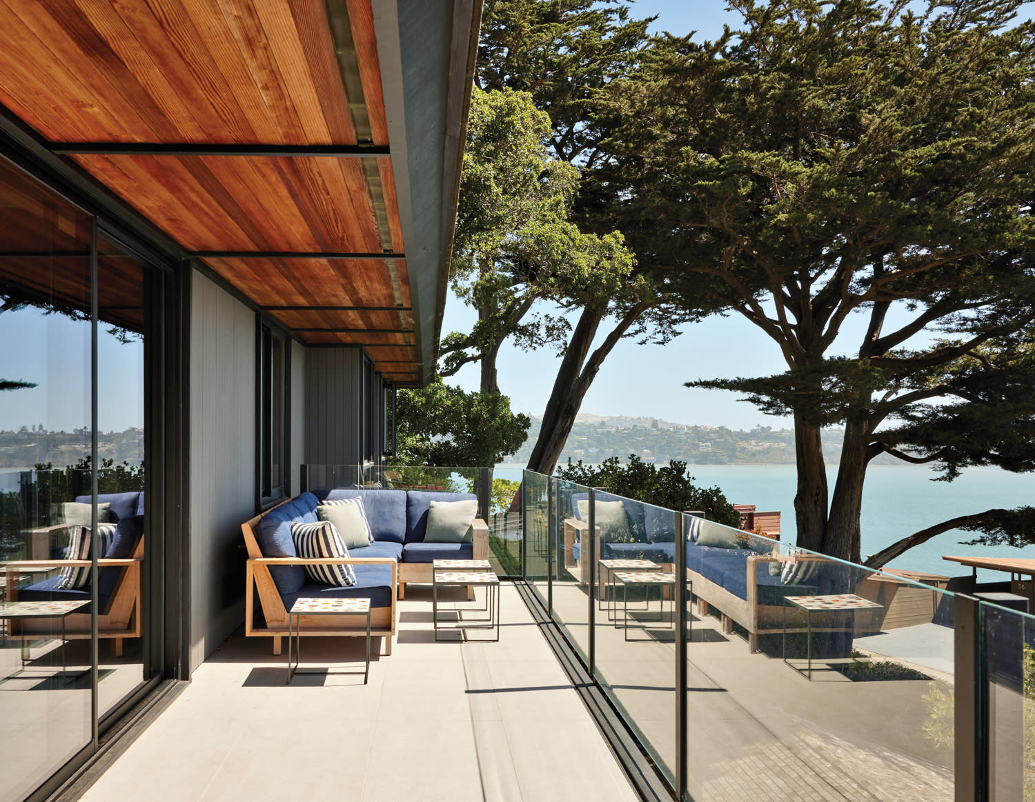 deck of a midcentury home in San Francisco 