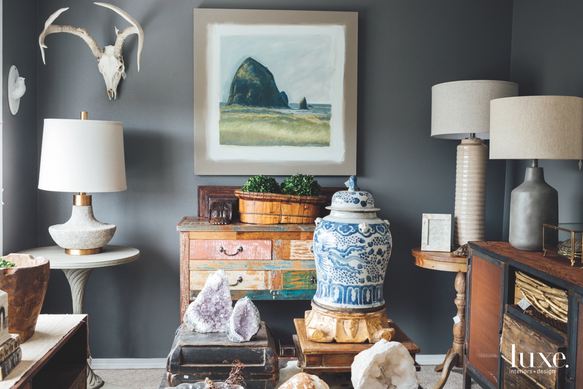 Lamps with a more contemporary feel are available in the store.