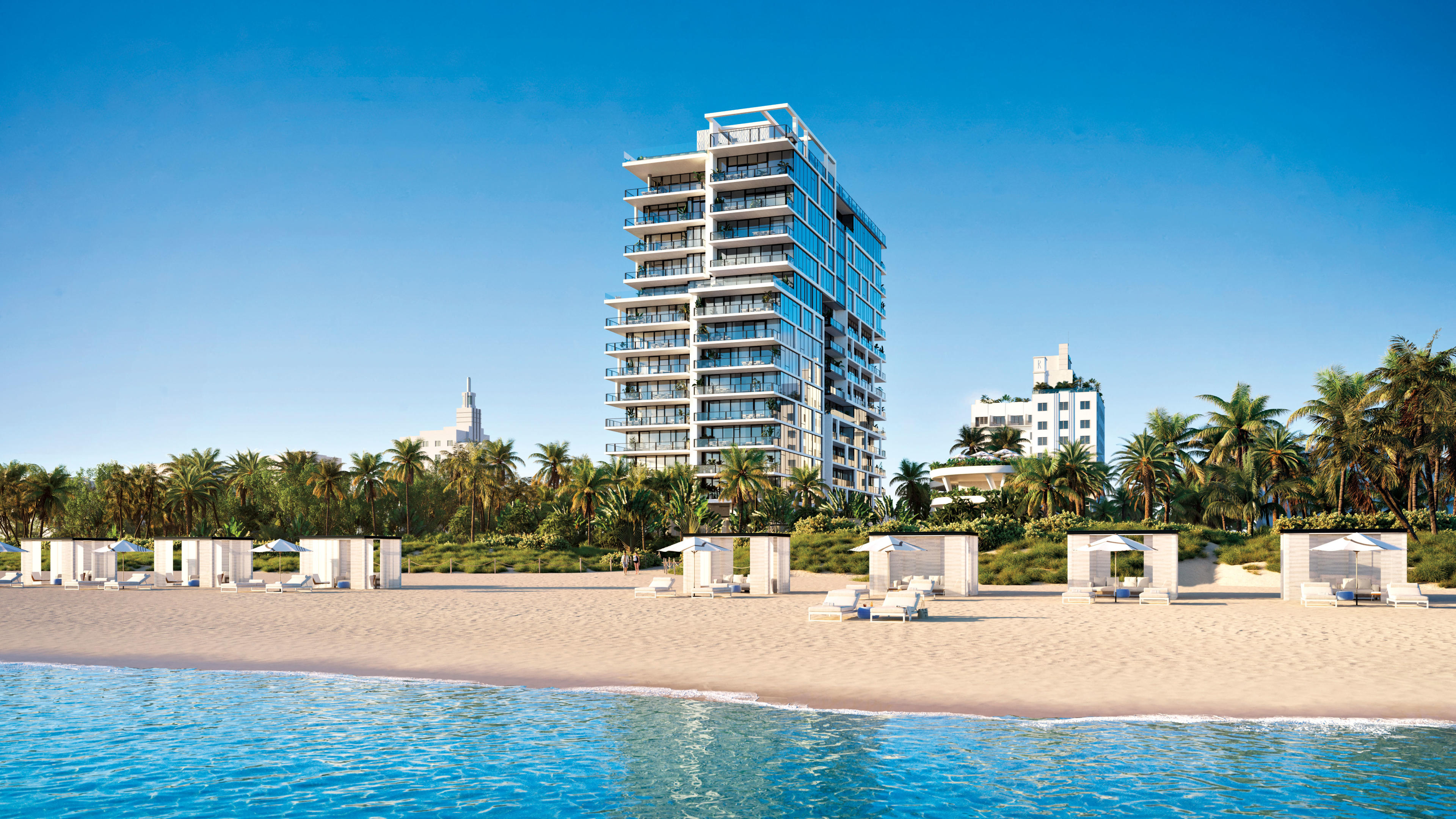 a Miami Beach condo seen along the ocean