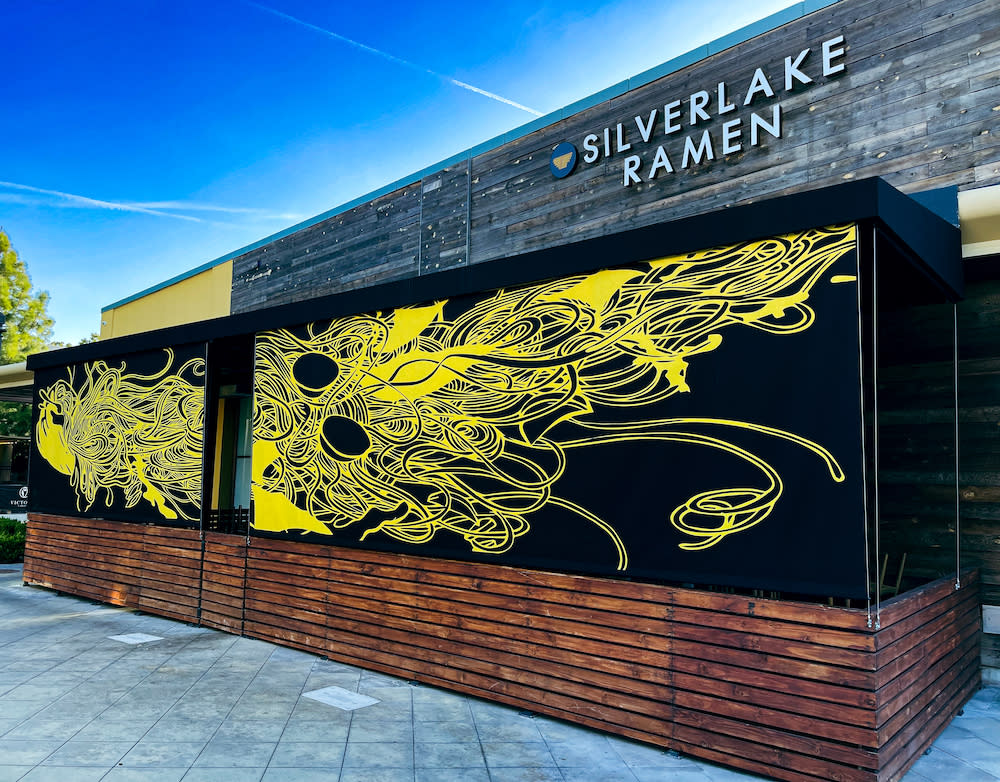 exterior graphics on a restaurant in california