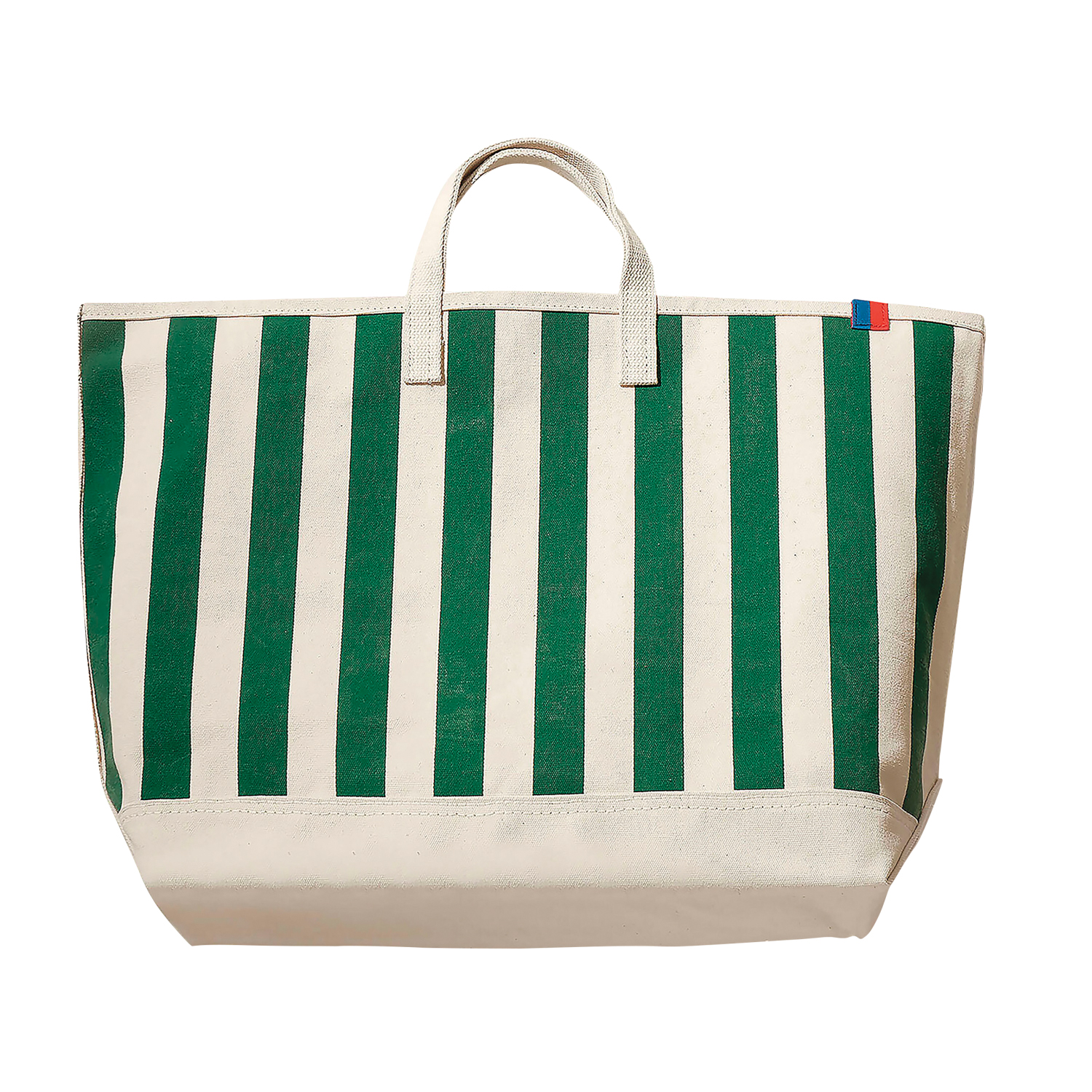 green striped tote bag