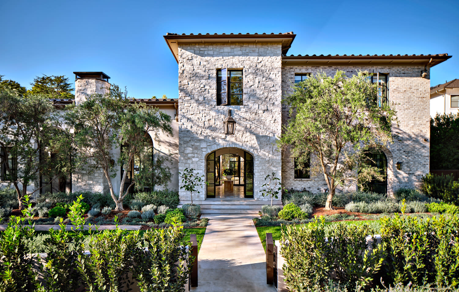 European-inspired exterior architecture on a home in Los Angeles