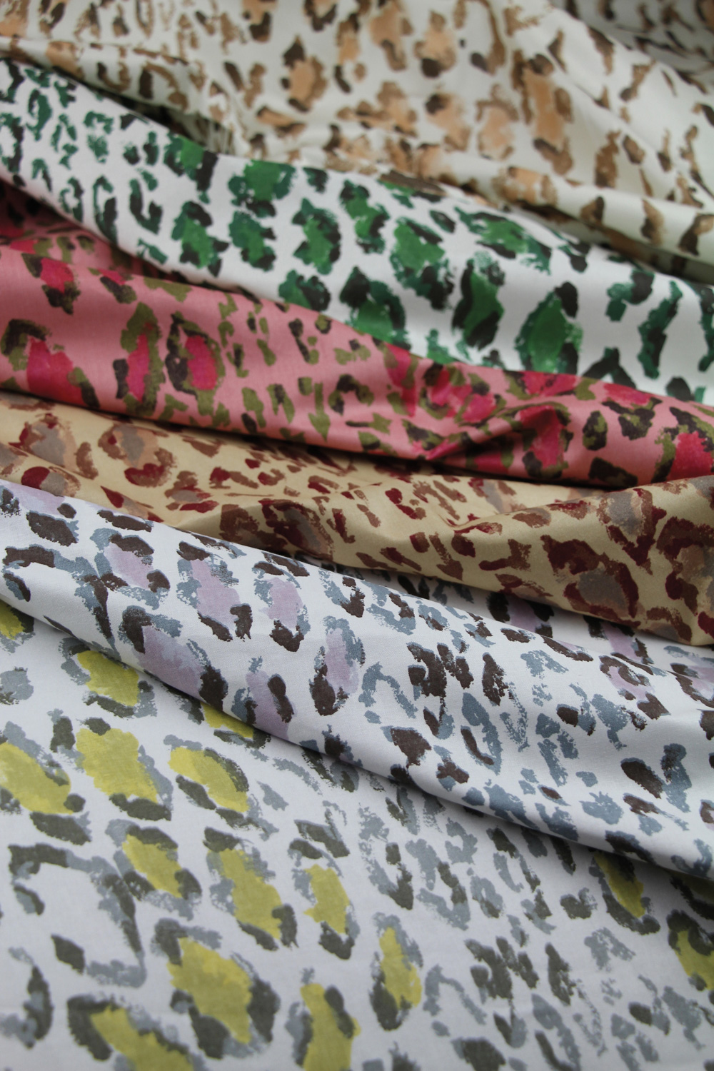 Colored animal print textiles