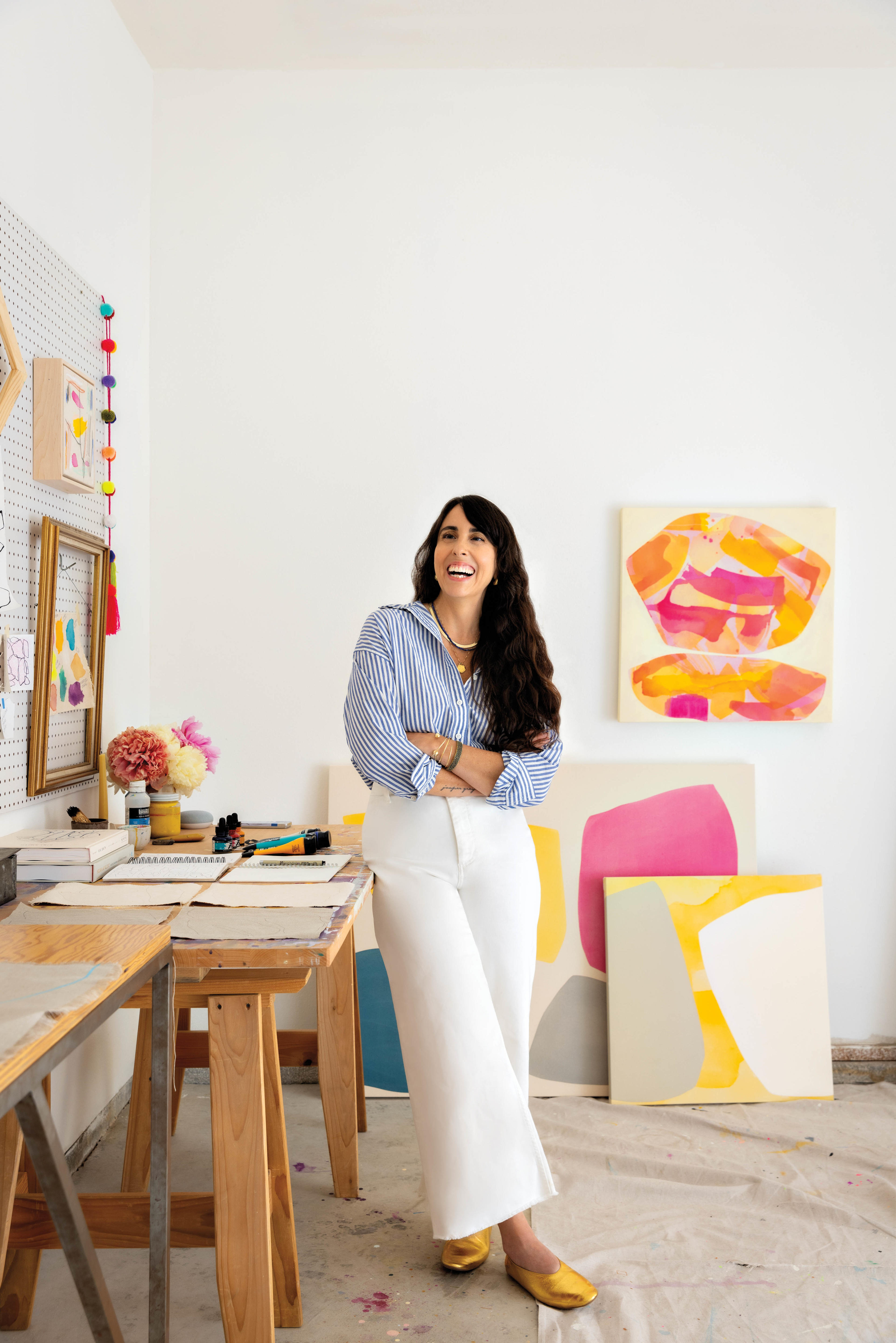 Mia Farrington in her studio