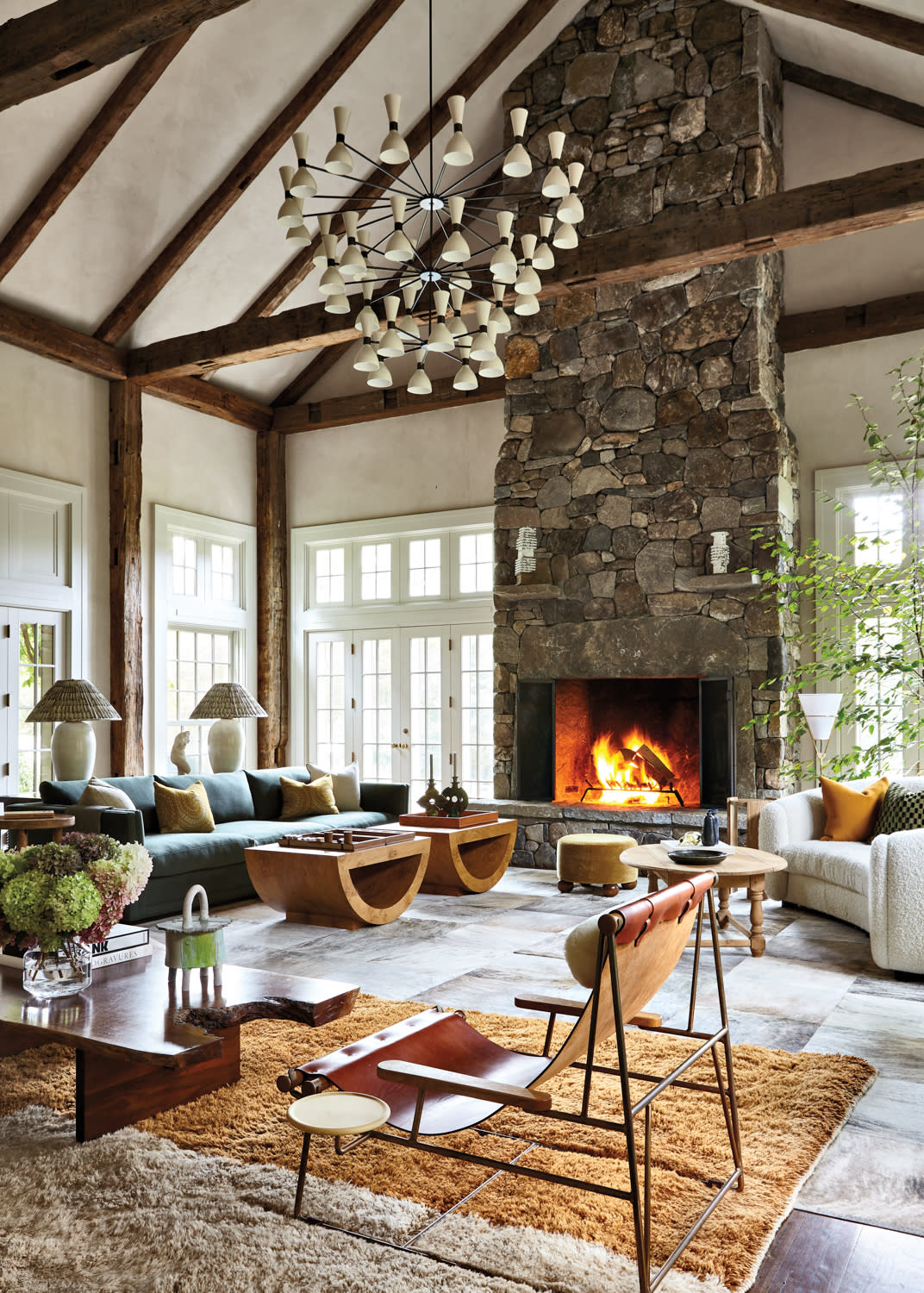 cozy Connecticut home's living room designed by Kevin Dumais