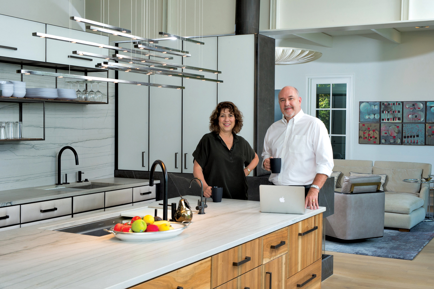 Portrait of Chicago design firm Morgante Wilson partners Elissa Morgante and Fred Wilson.