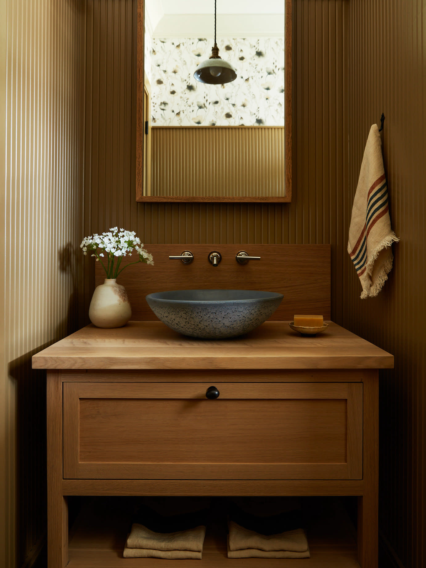 powder room featuring dark paint