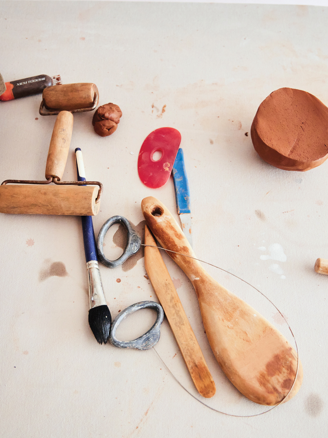 Table with tools scattered about