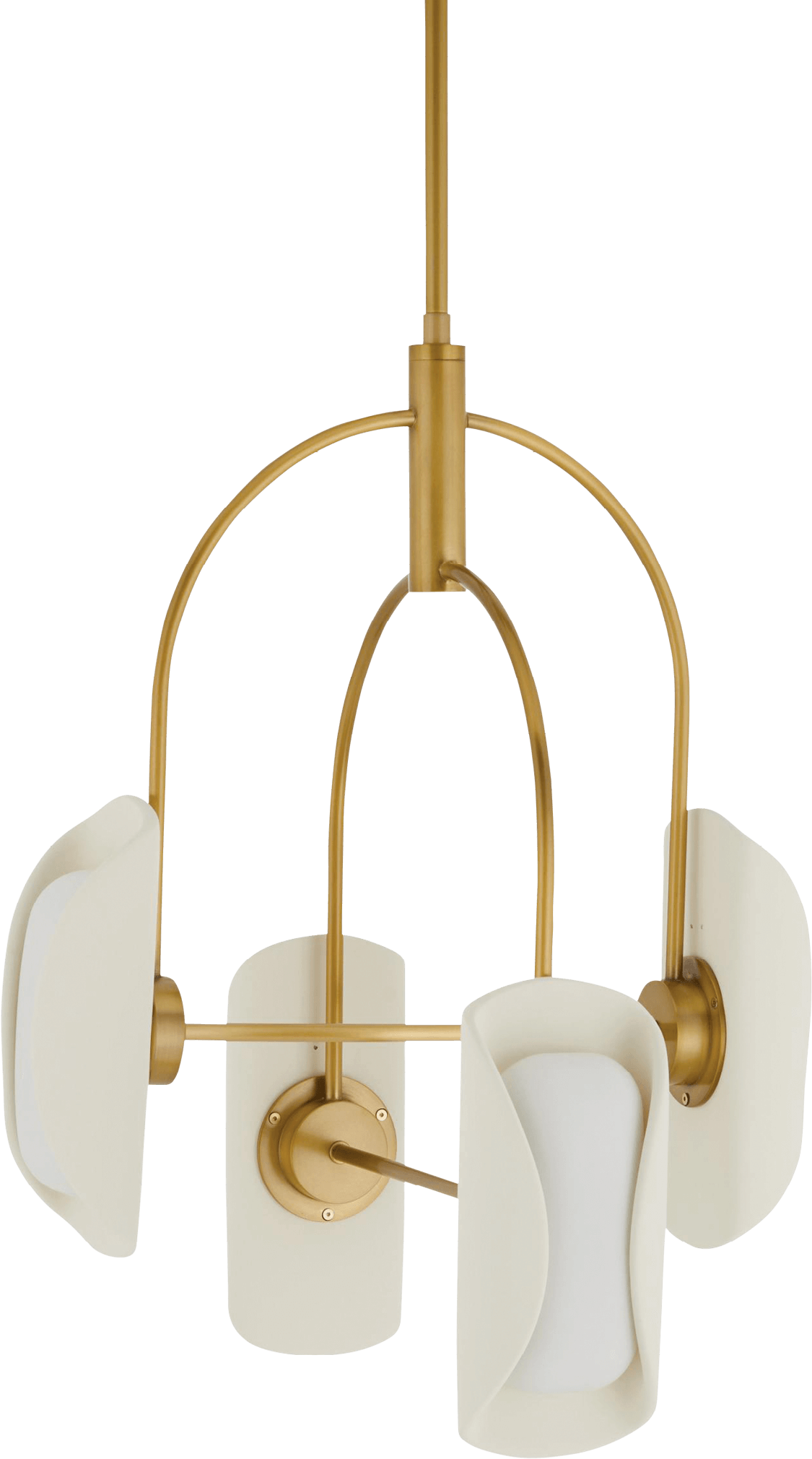 white and gold architectural style chandelier 