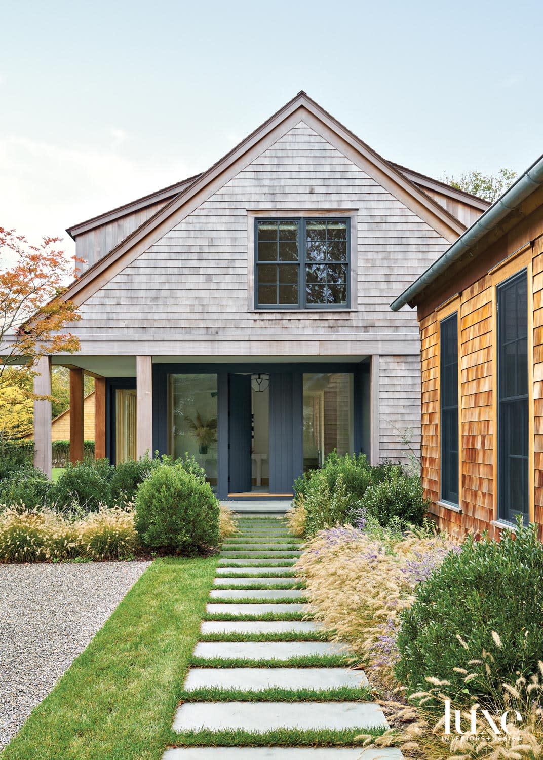 House exterior with natural mix of woods