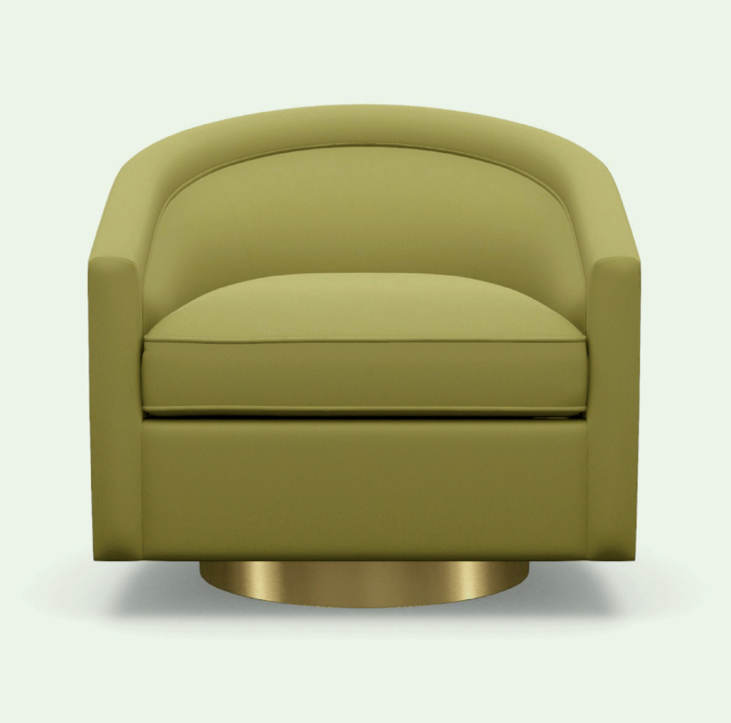 Benson Swivel Chair in Lime Gowan Fabric with Kim Salmela