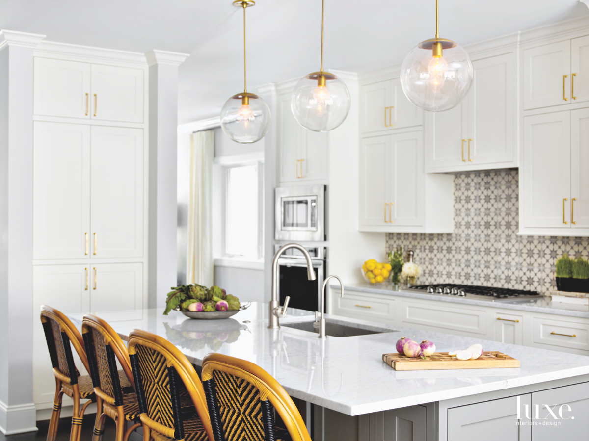 modern kitchen gold accents