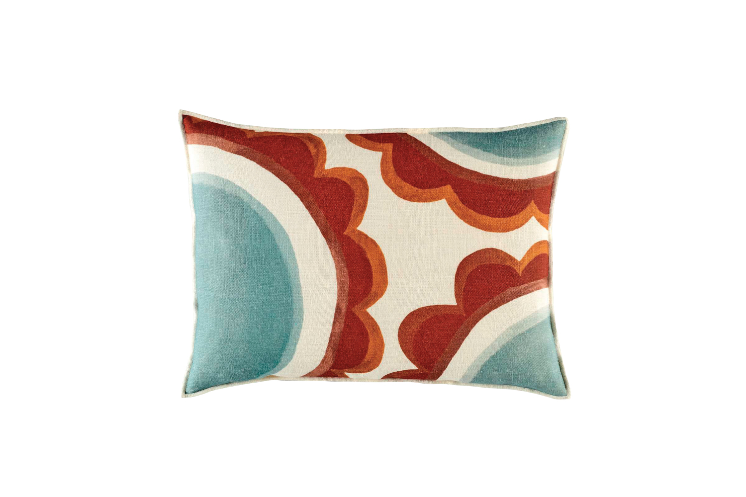 blue and orange throw pillow