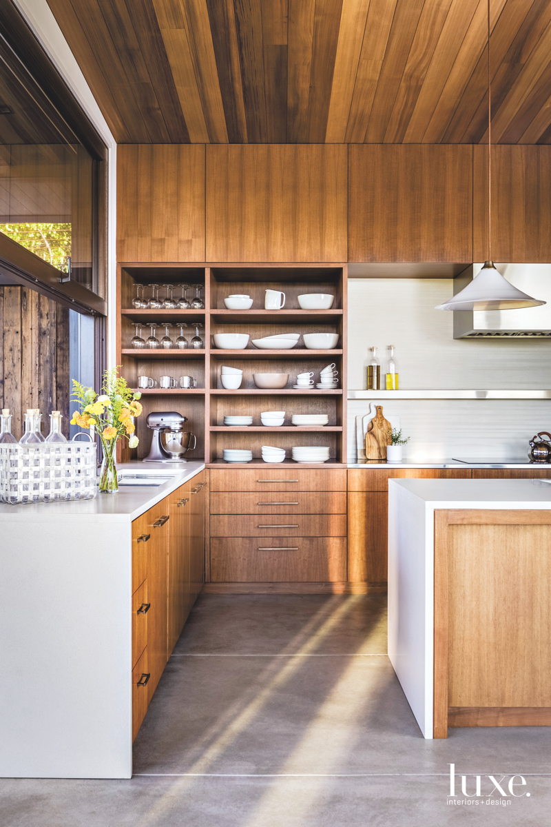 contemporary brown and white kitchen ideated by Gretchen Whittier