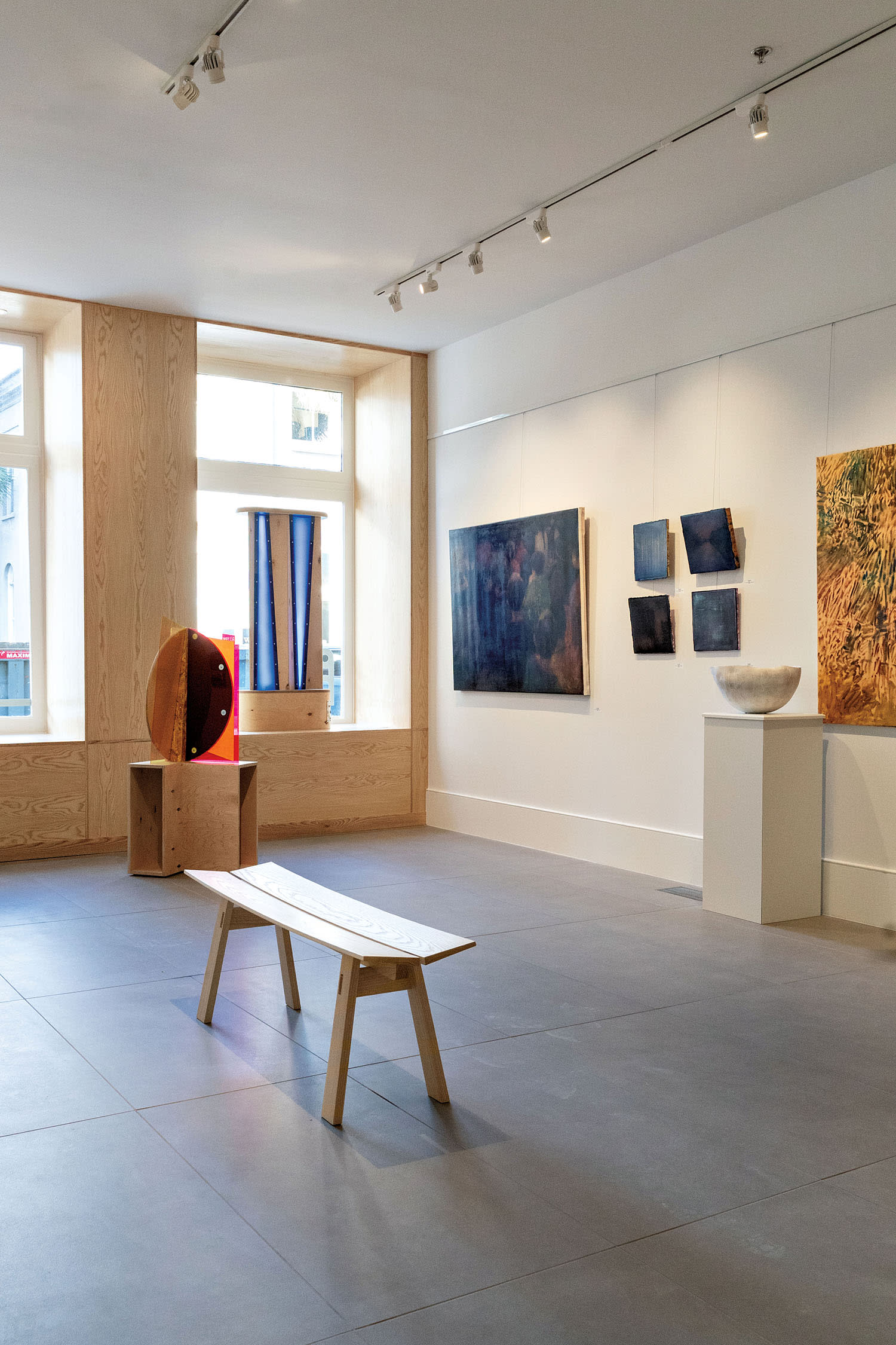 inside contemporary art gallery Peter Anthony Fine Art