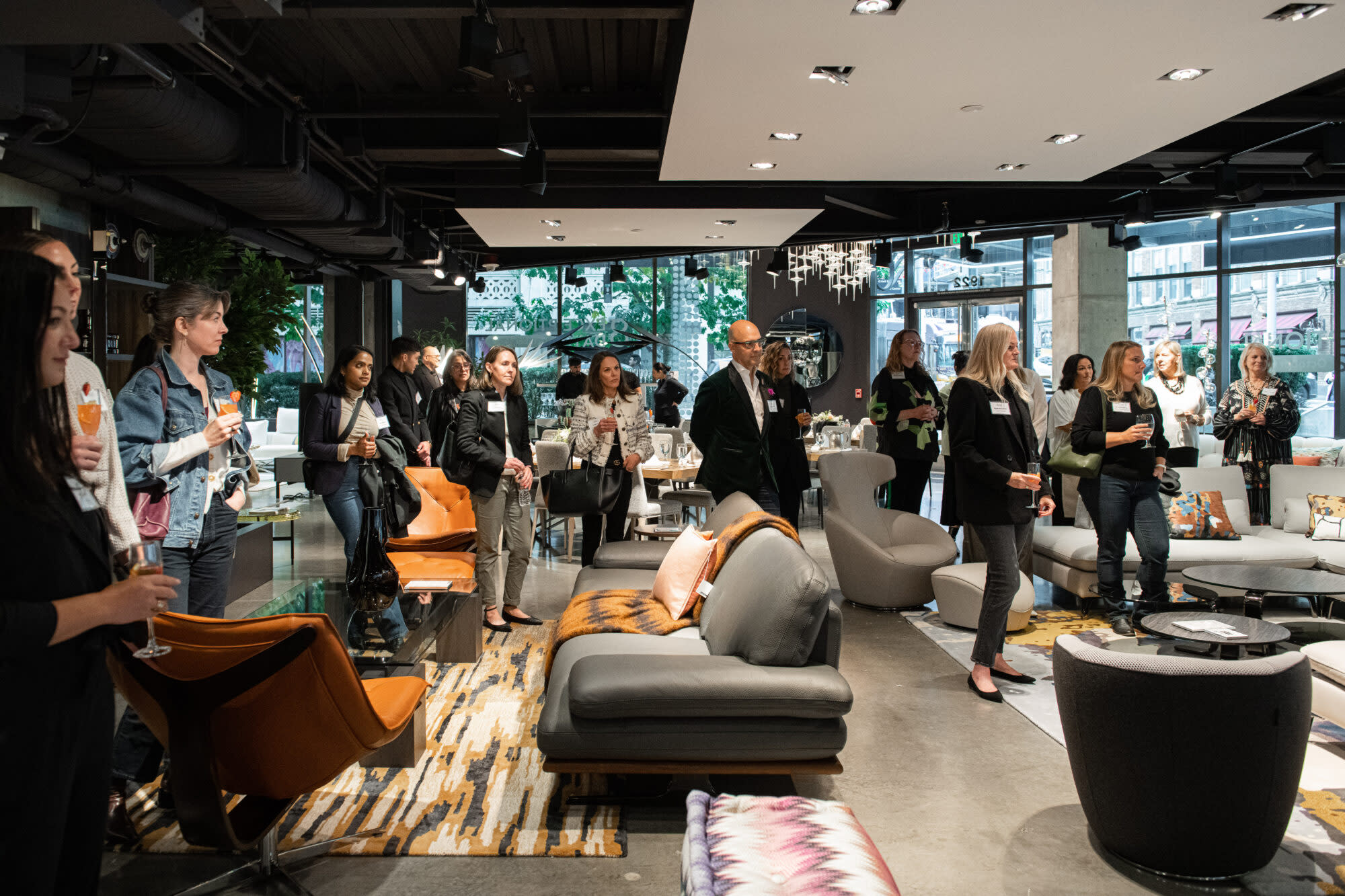 people in the Roche Bobois showroom