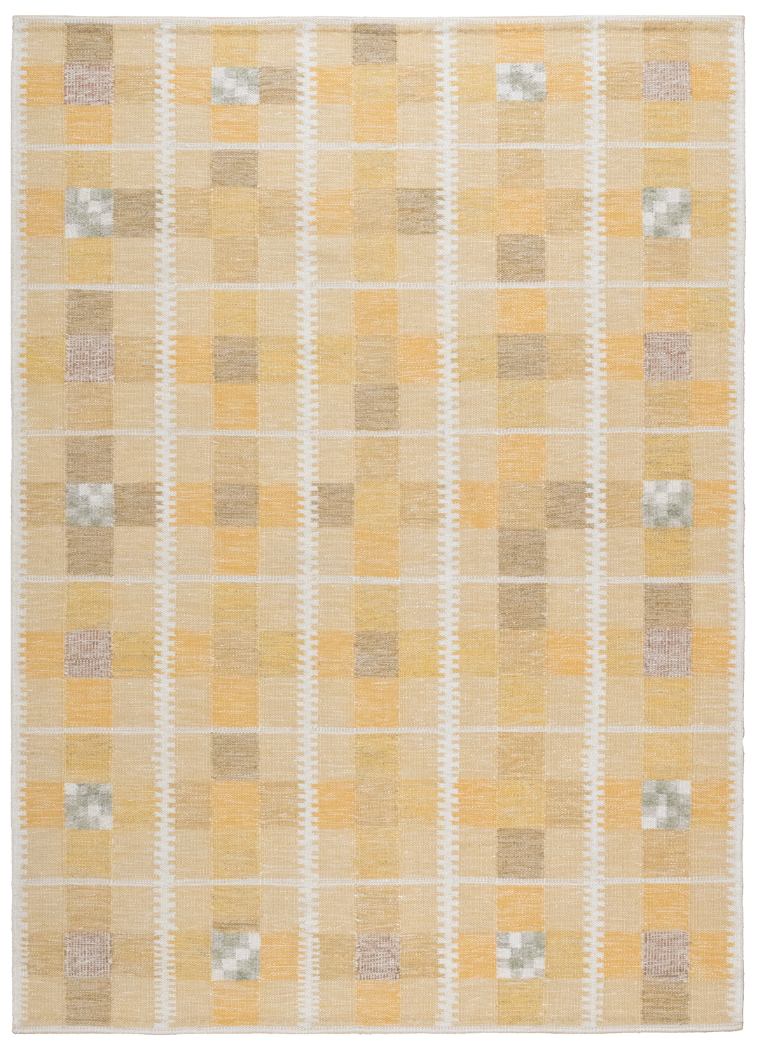 yellow and grey checkered rug