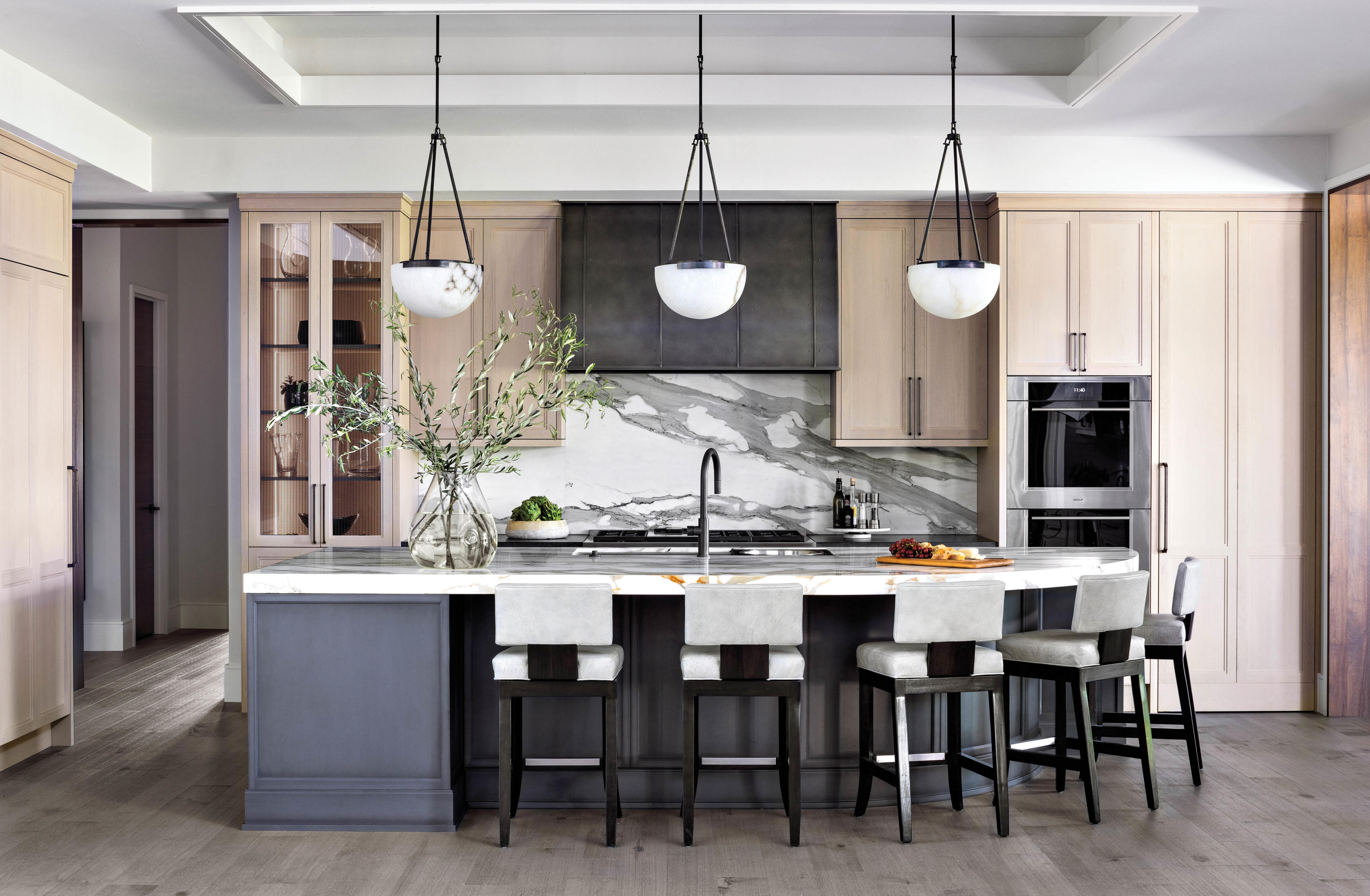 modern kitchen with industrial style finishes