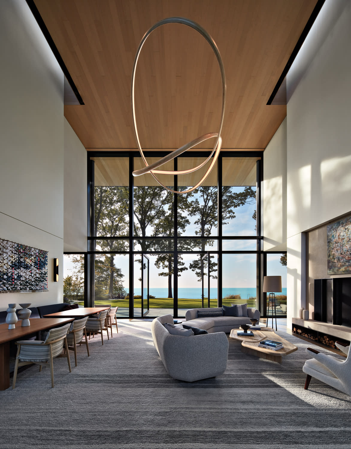 open concept living area that opens to the outdoors