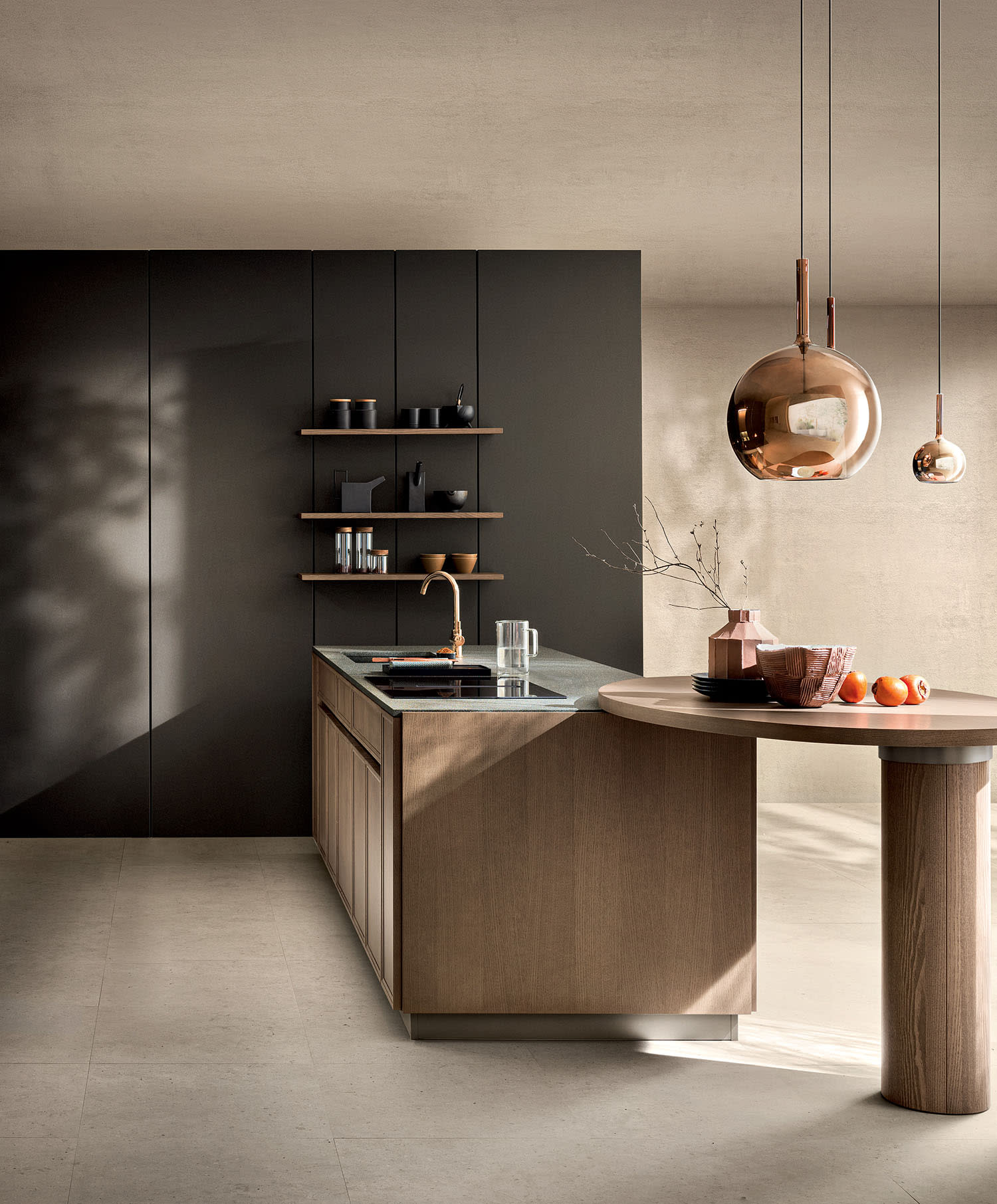 Scavolini’s Poetica cabinet-front system in a kitchen