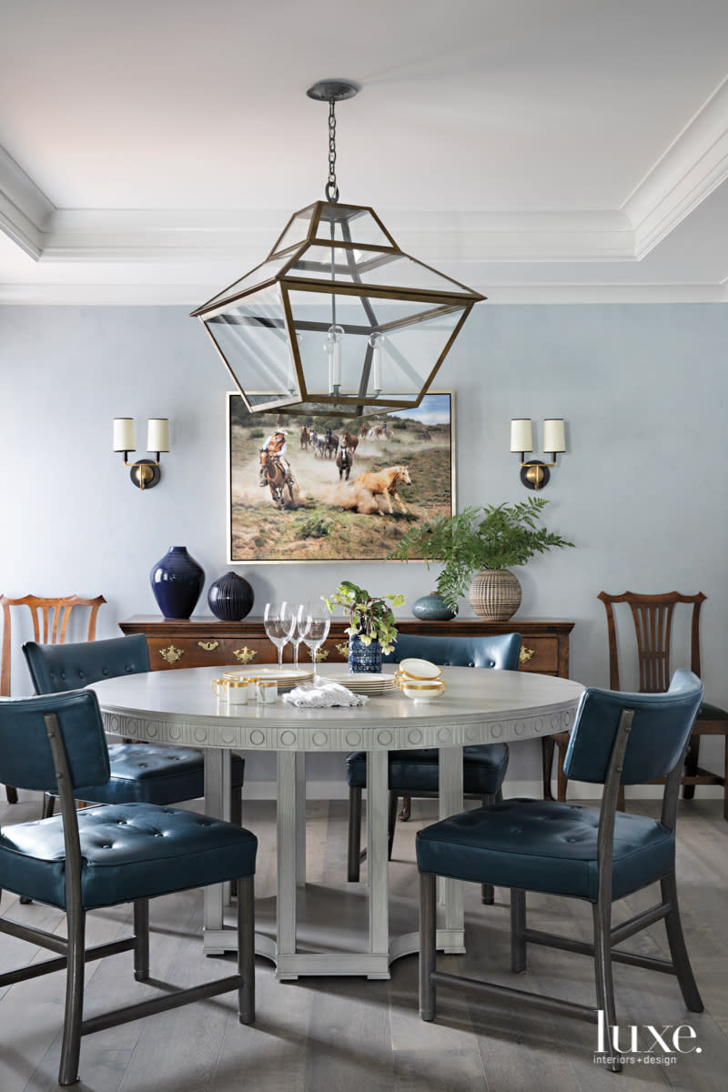 round hickory chair table dining room