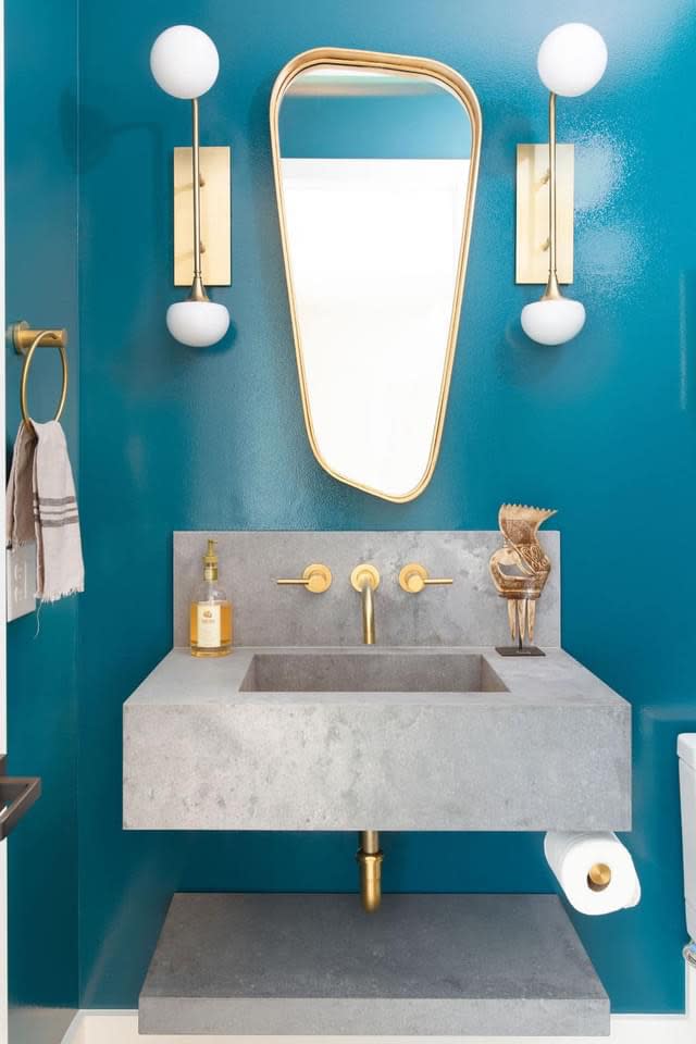 Austin Granite Direct - Raw concrete vanity powder room