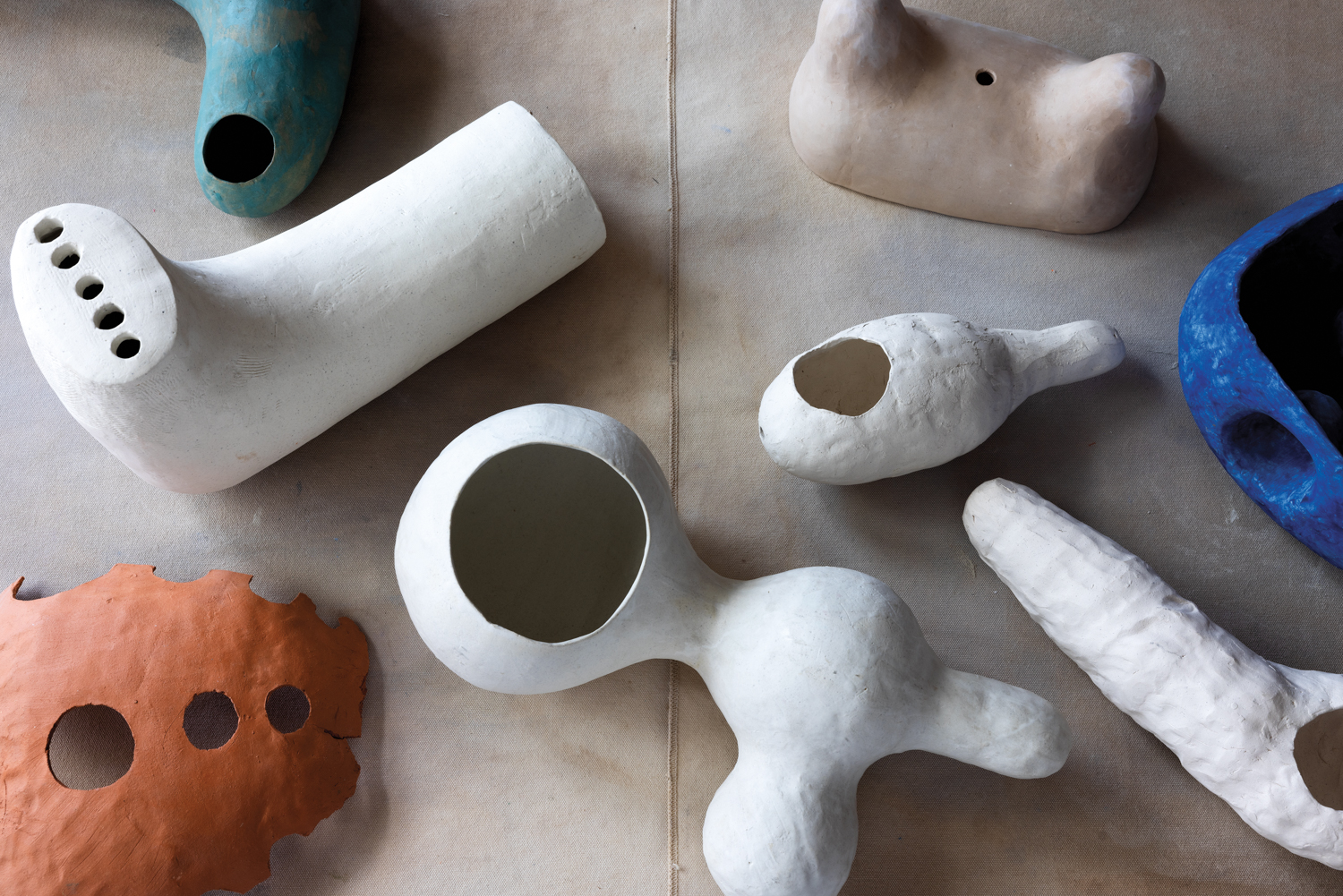 white ceramic models