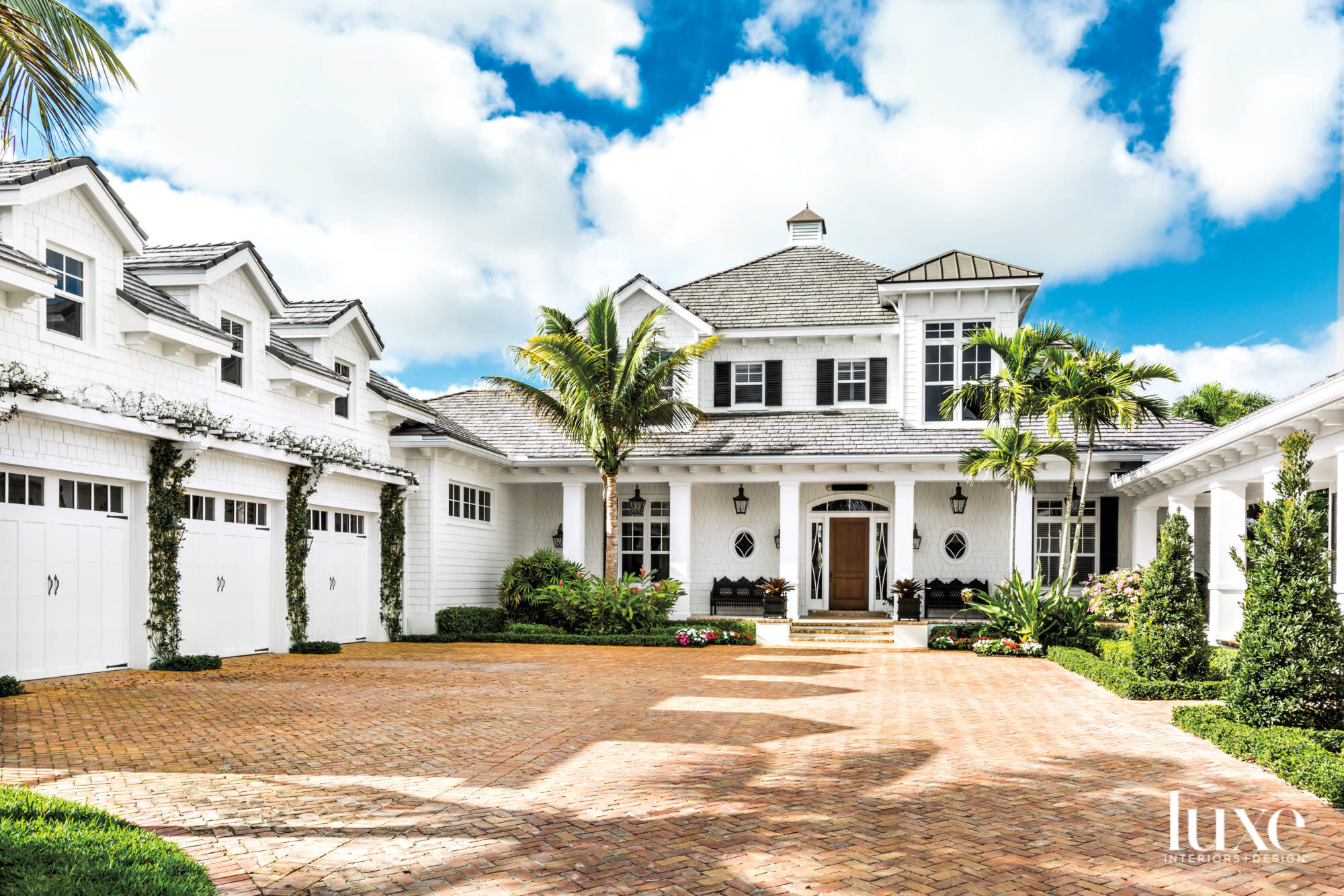 white new england coastal style home