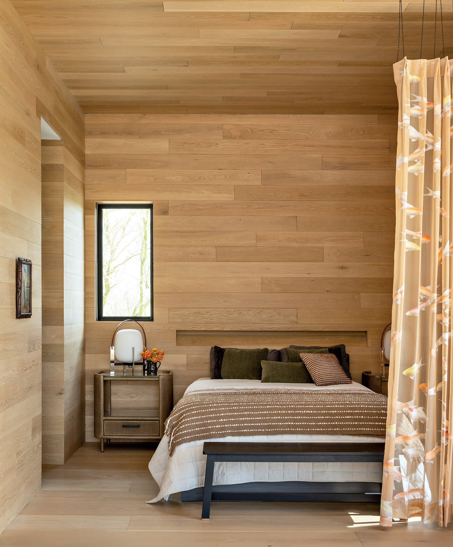 casita sleeping nook surrounded with French white oak walls