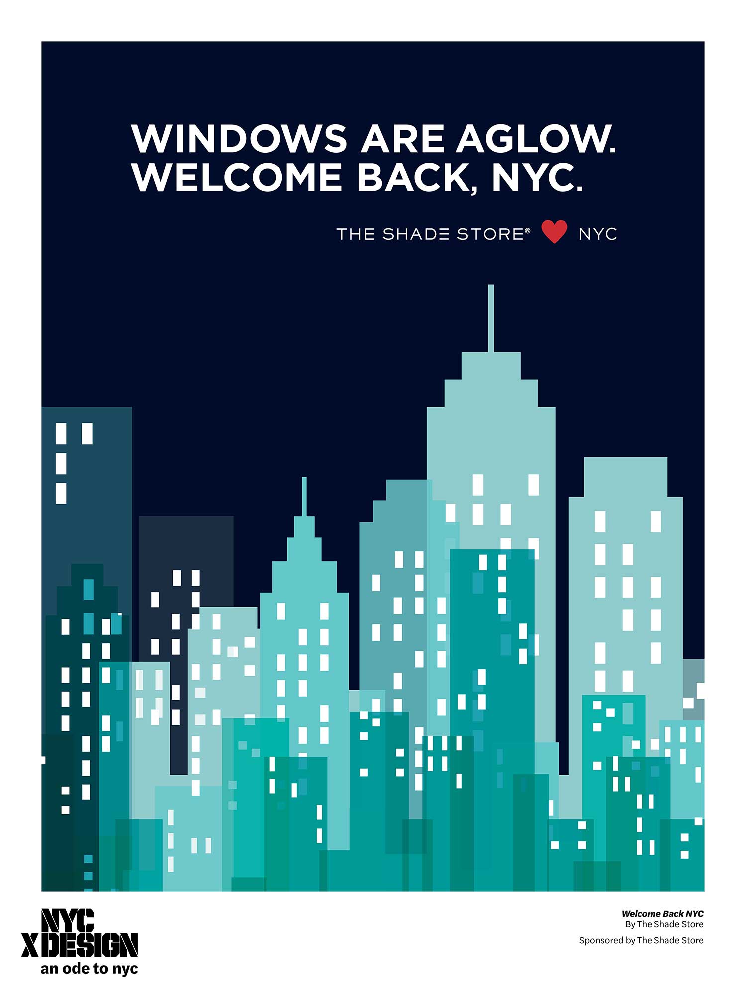 ode to nyc skyline poster