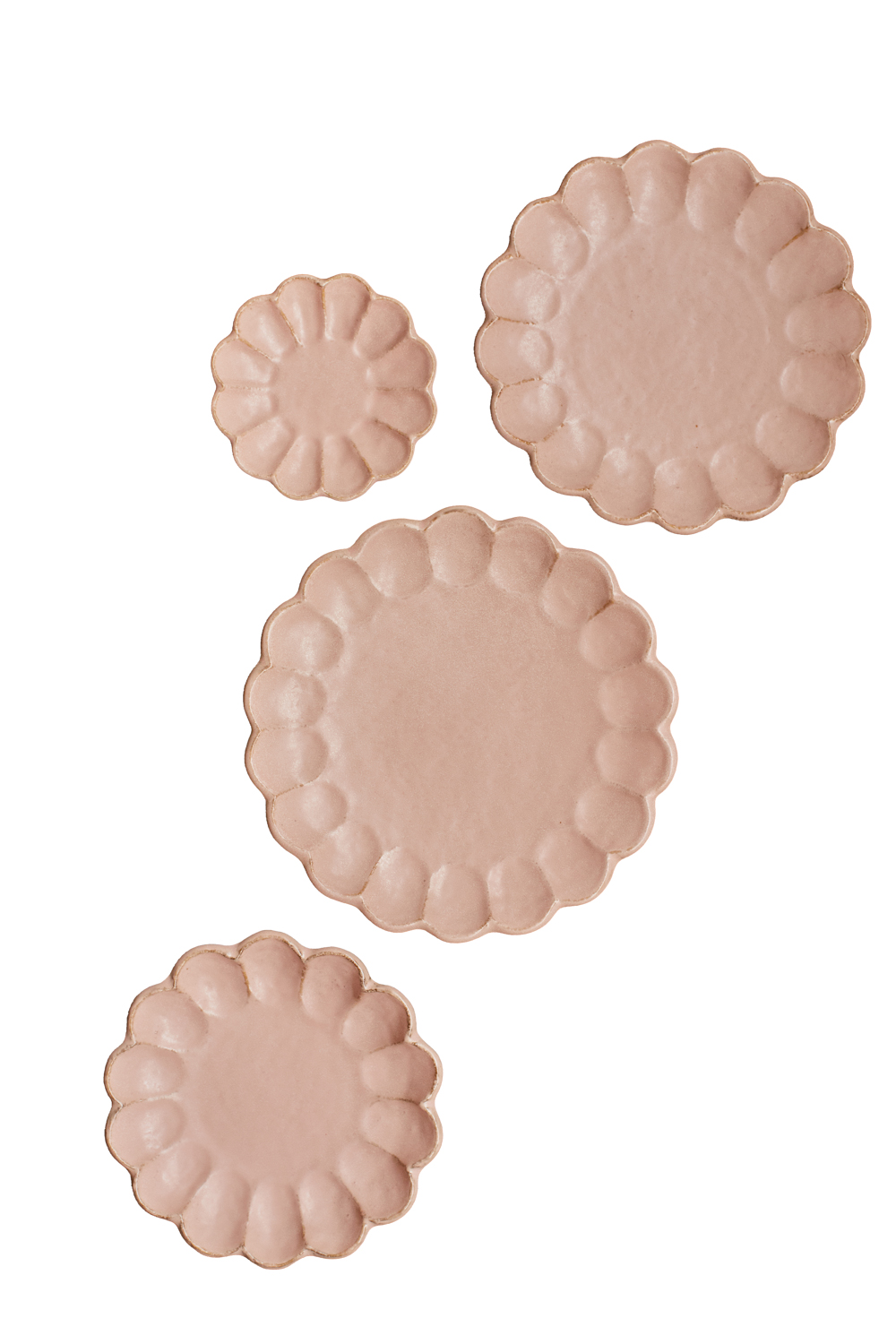 pink scalloped plates