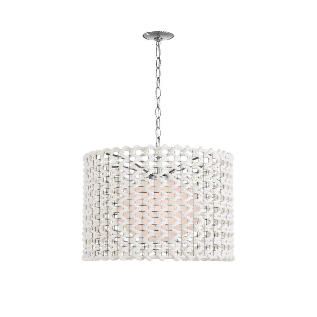 pendant light with white rope-like design