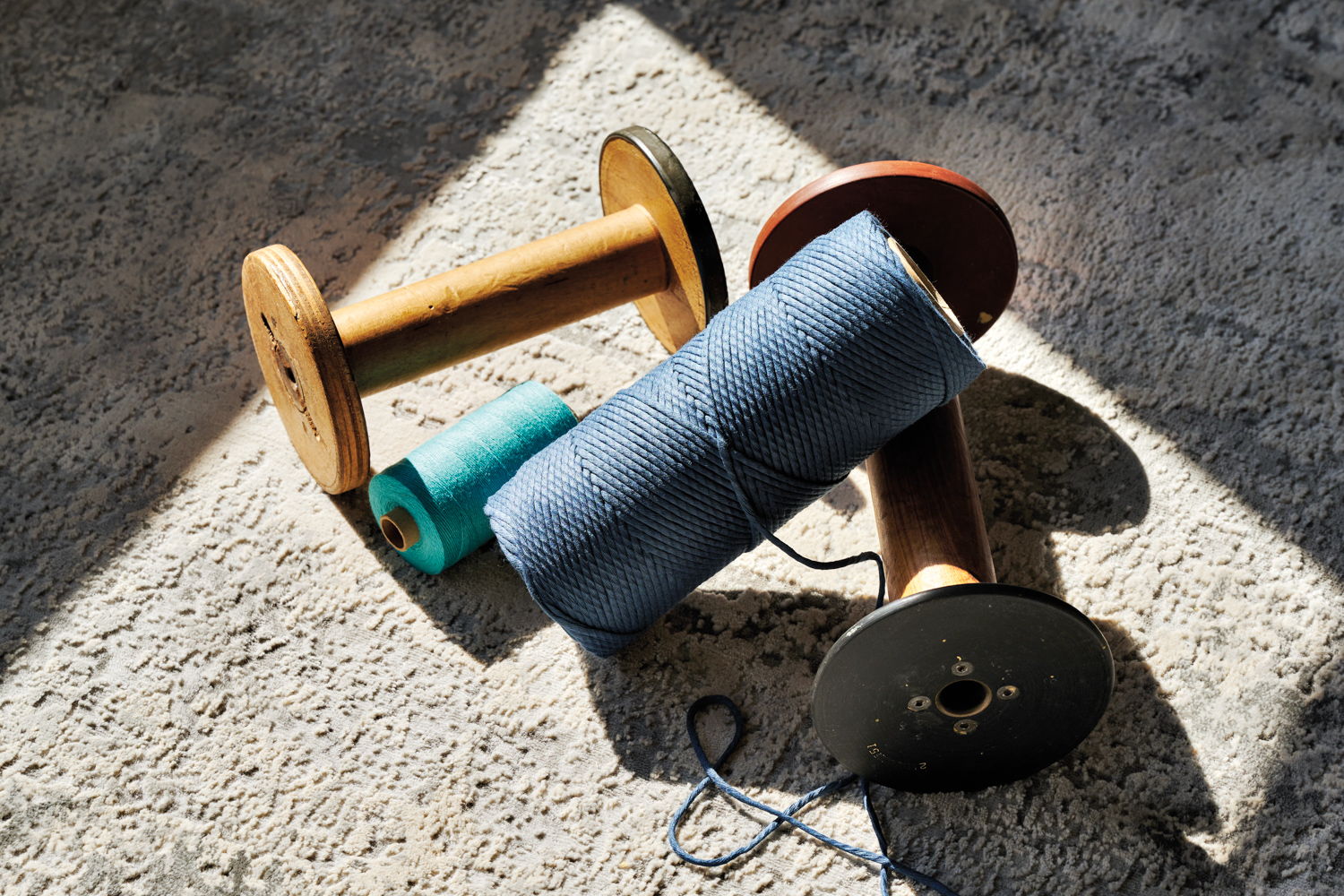 antique wooden spools