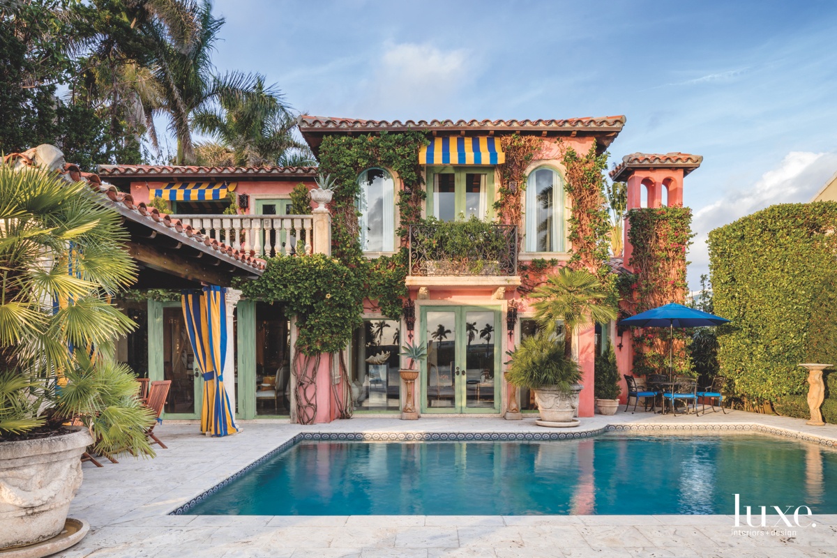 mediterranean outdoor pool colorful exterior