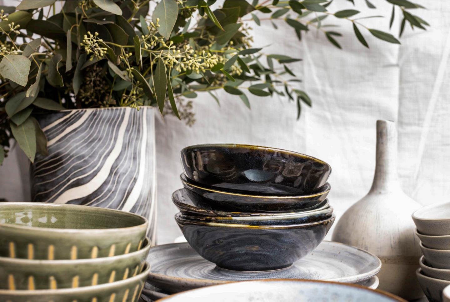 stack of ceramic bowls