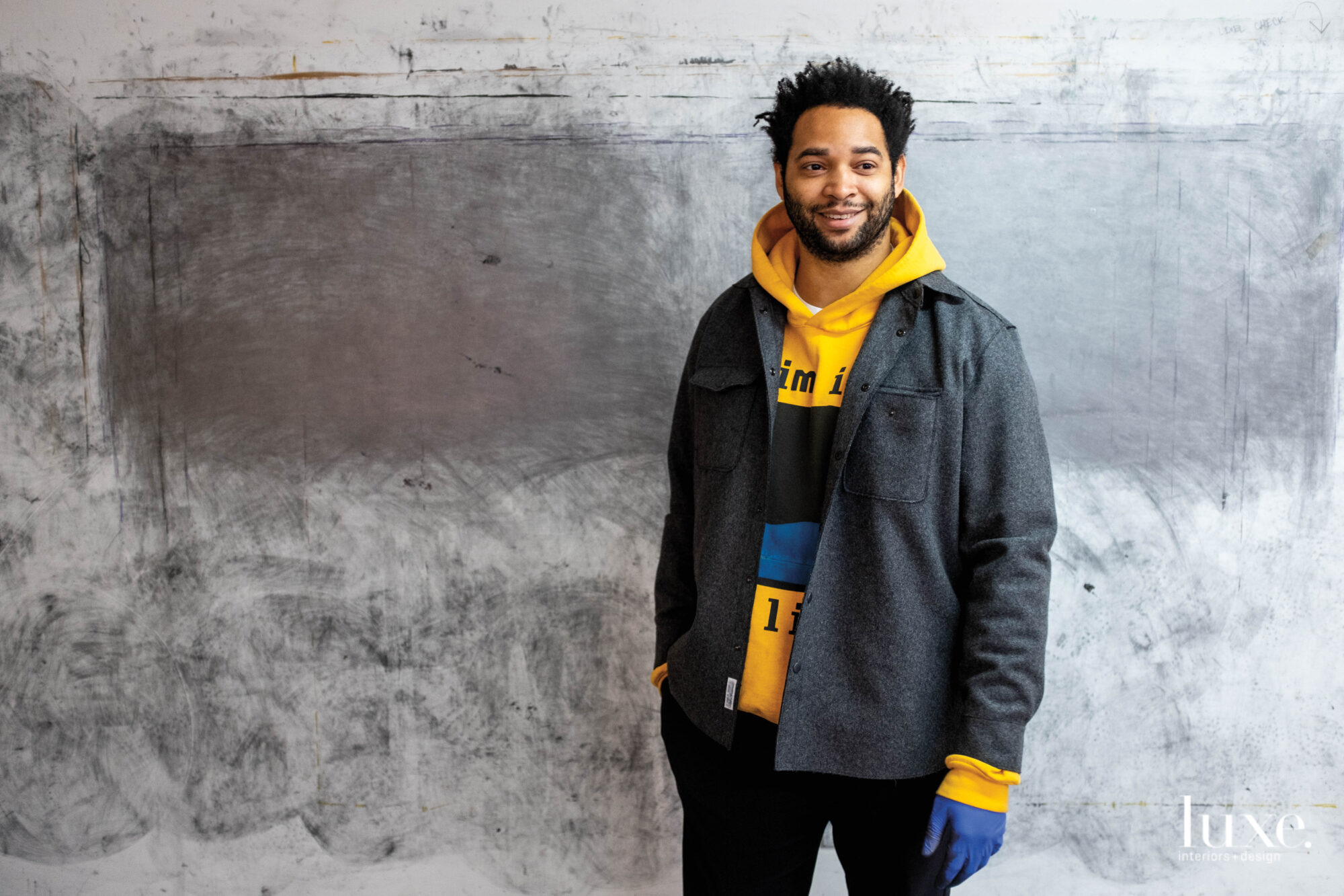 Chicago artist Tony Lewis in his studio