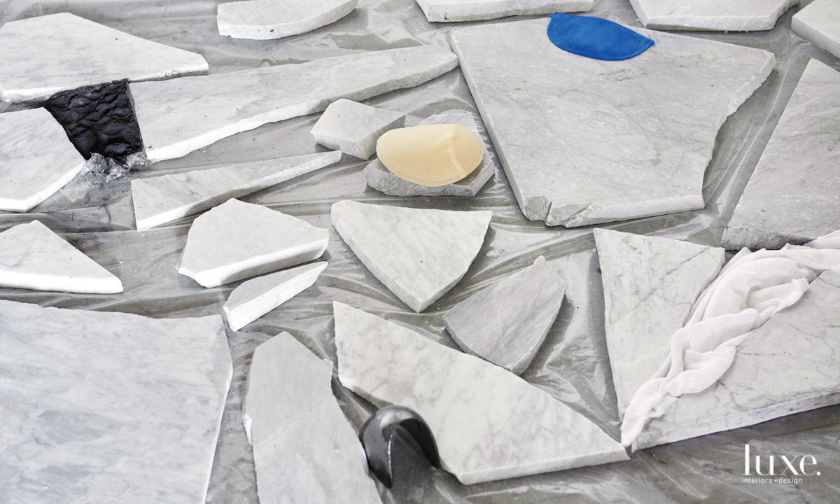 Seiden is currently working on renderings for a 2020 installation of broken marble and shoulder pads in affiliation with Denmark's HEART Herning Museum of Contemporary Art.