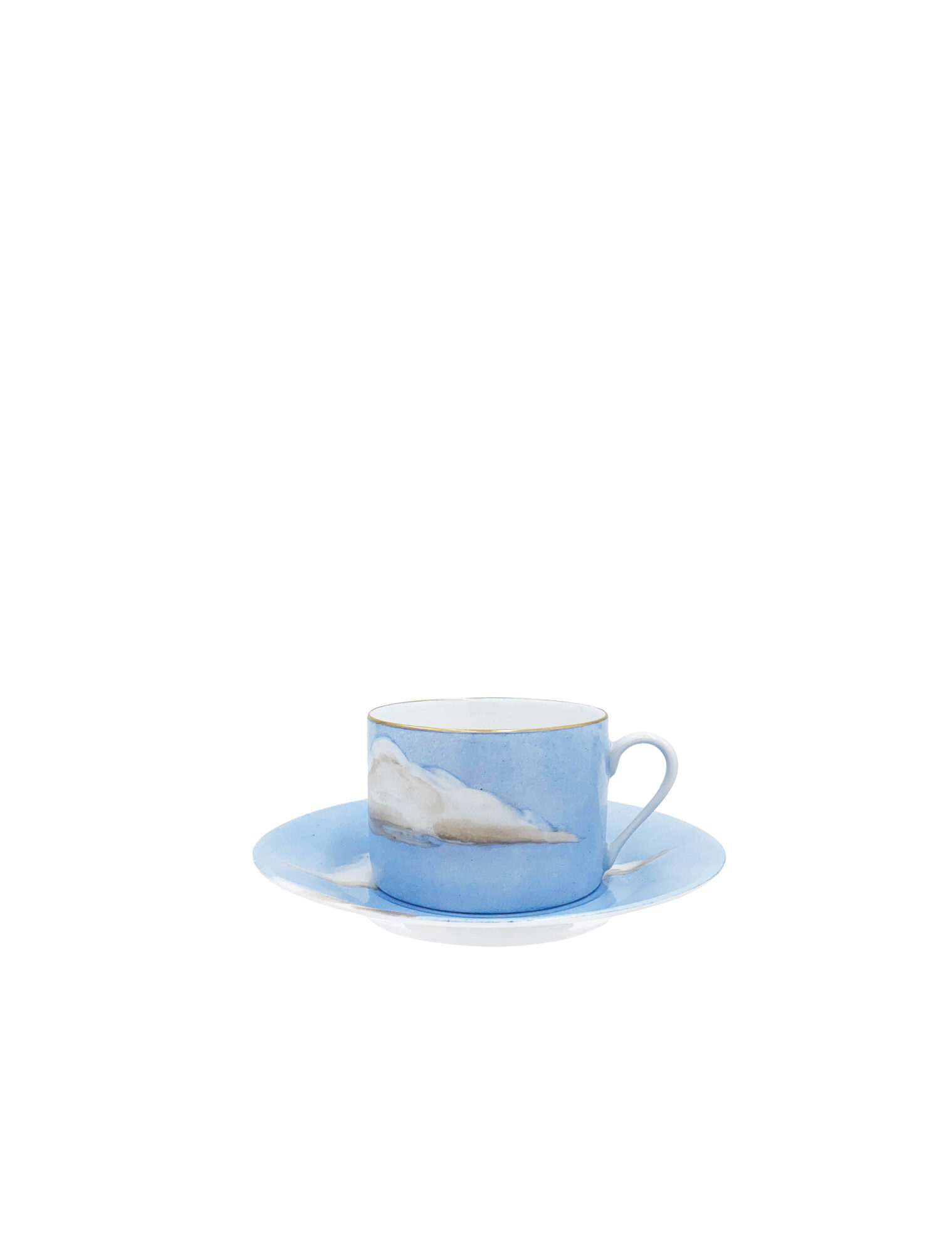 blue sky and cloud mug and saucer