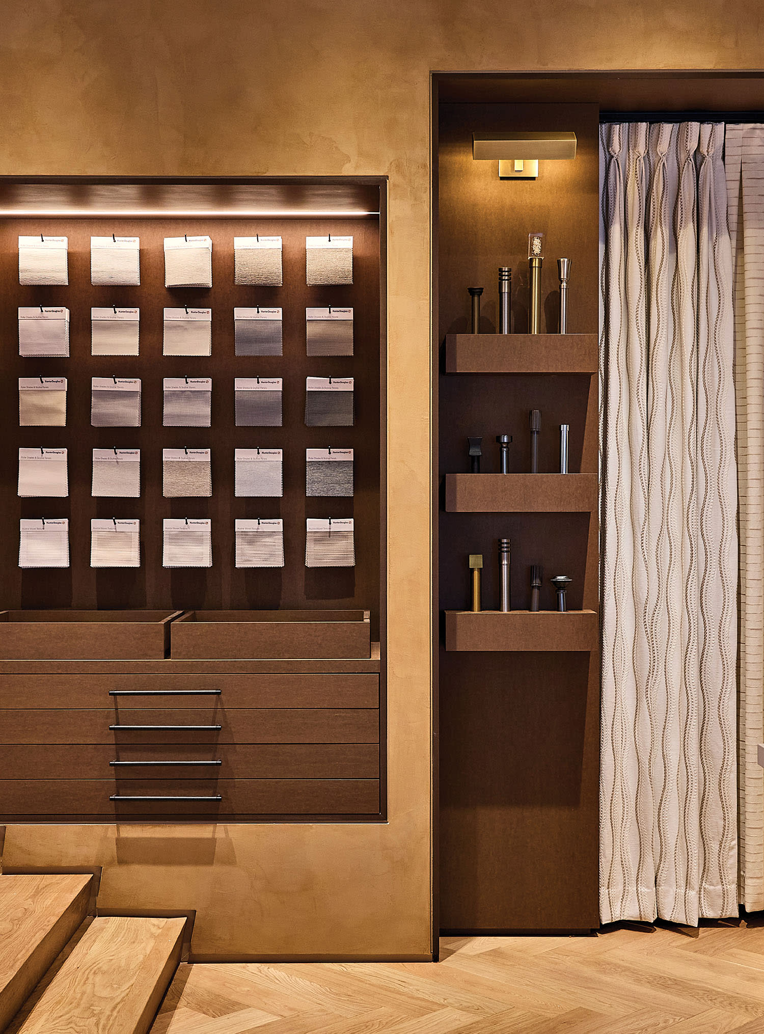 window treatments on display at Hunter Douglas's New York showroom