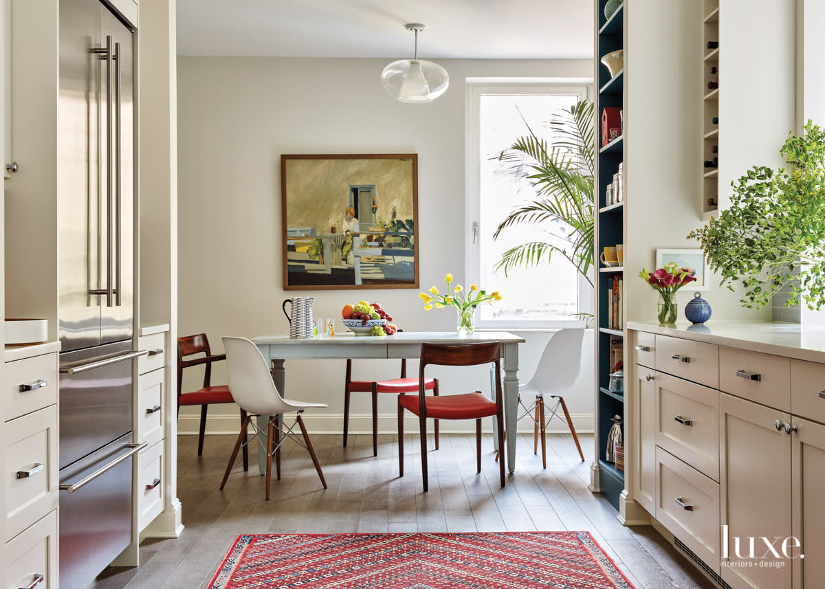 breakfast table with vintage eames and niels otto moller dining chairs