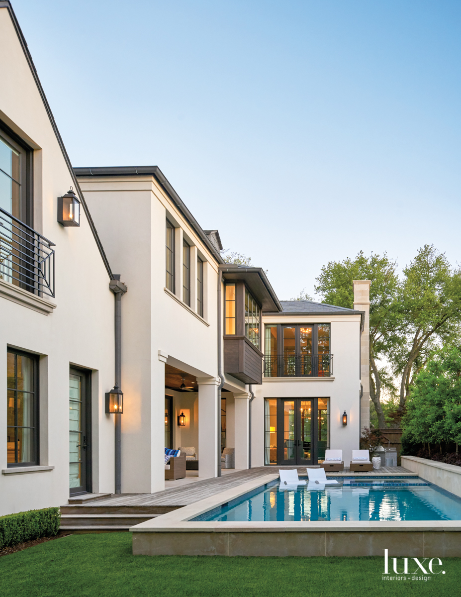 contemporary exterior and pool