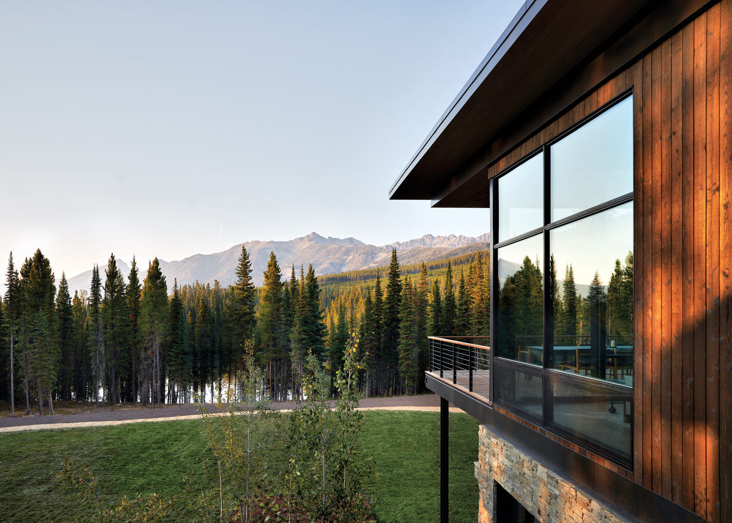 A large window for a mountain view