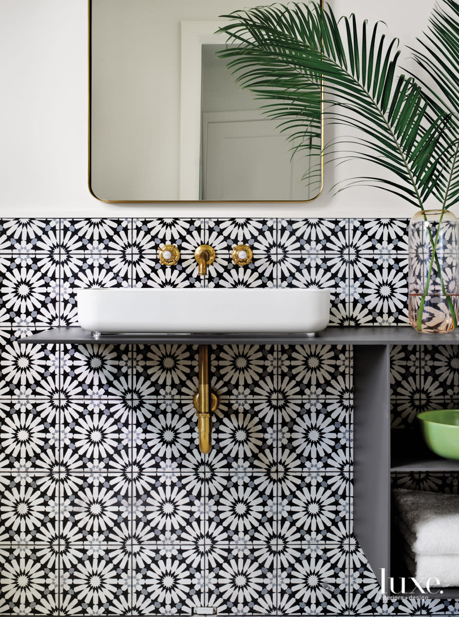 Guest bathroom with Mosaic House Rugosa tile