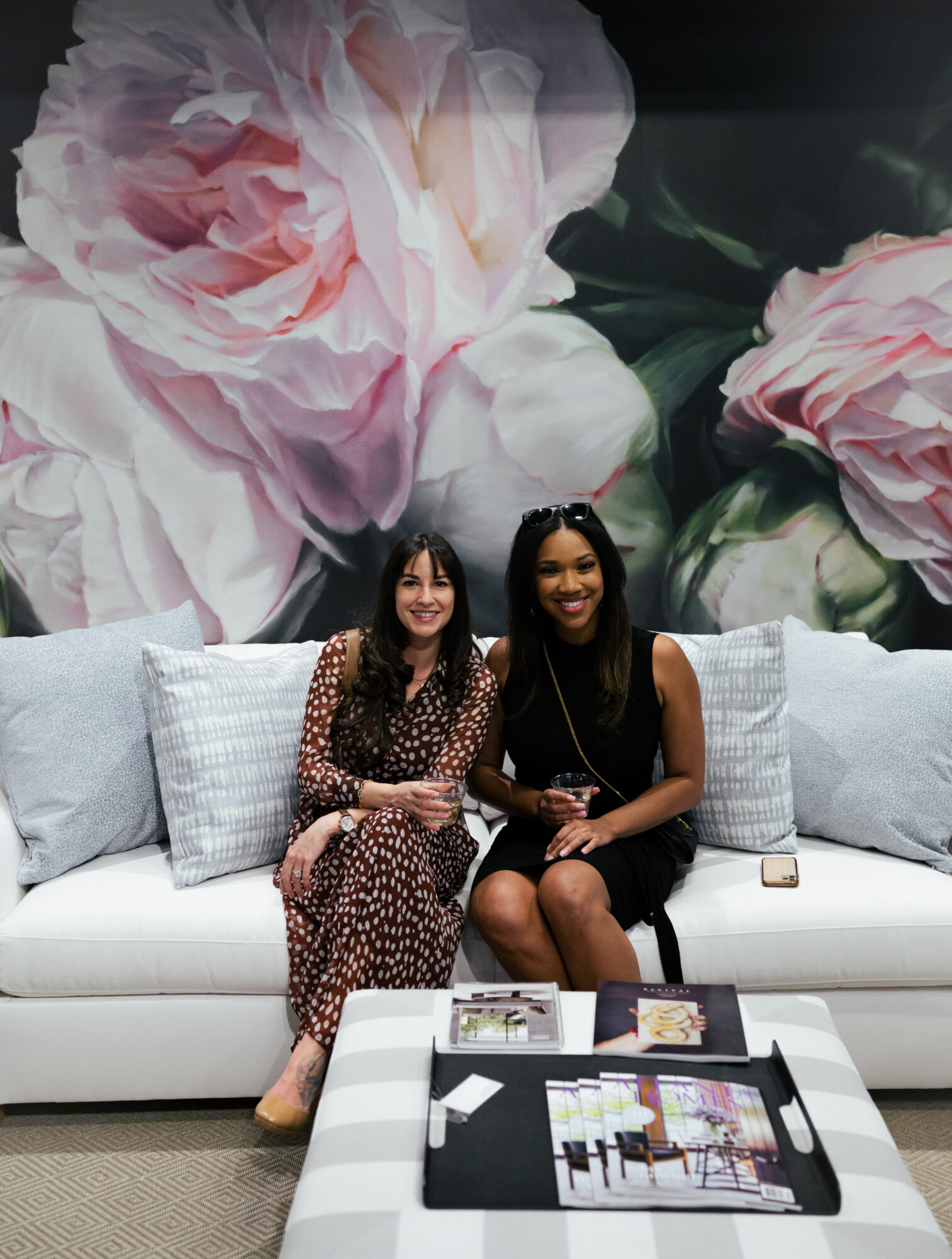 two women on couch