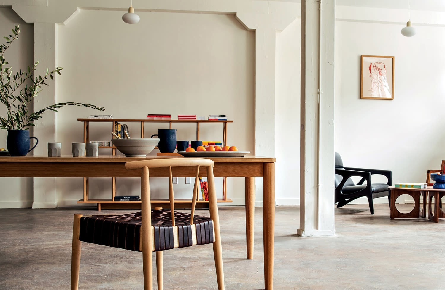 wood furniture including a dining chair and table by Phloem