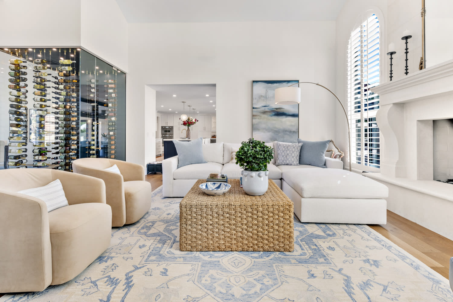 contemporary bright white living room