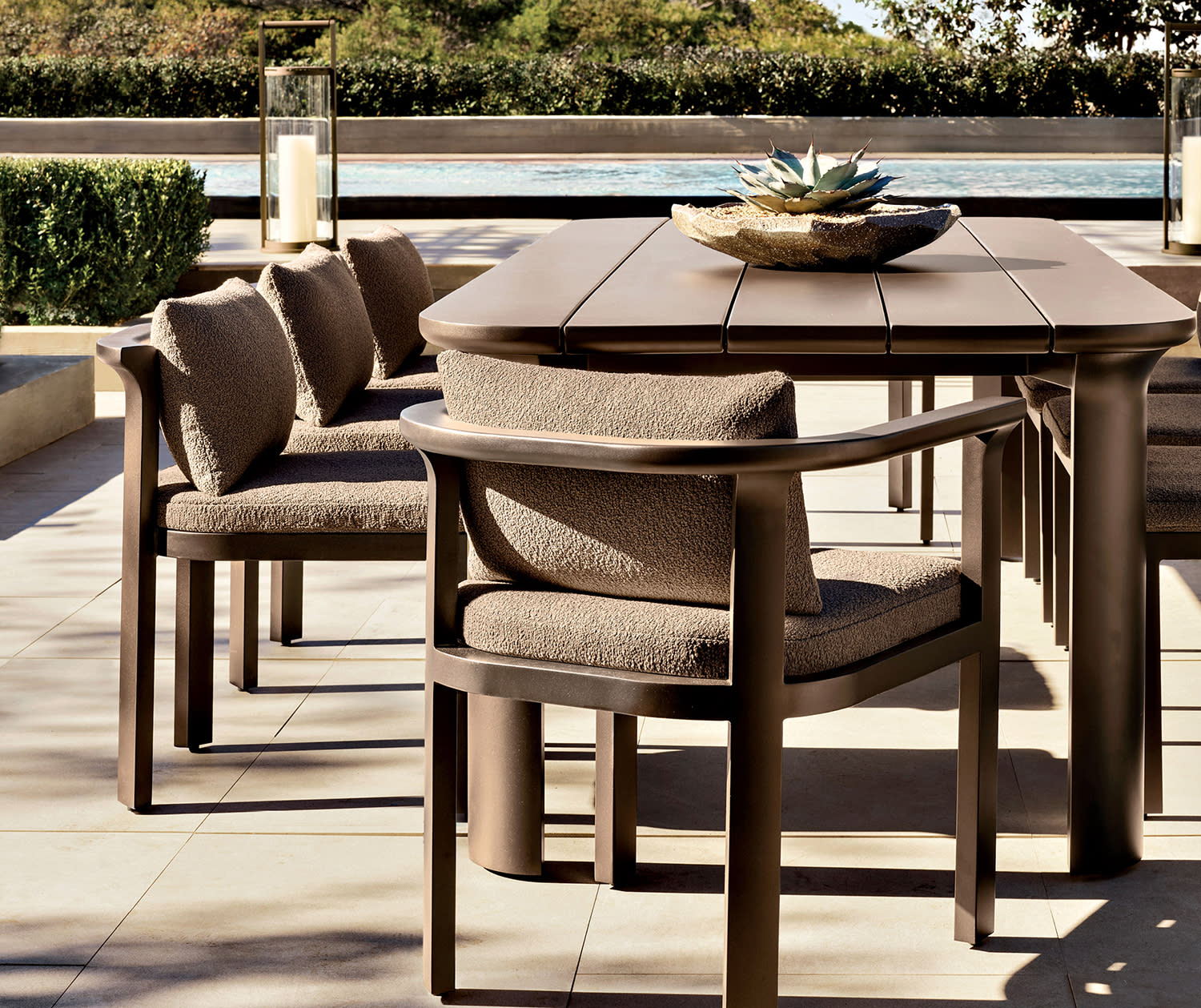 outdoor patio with an RH dining set