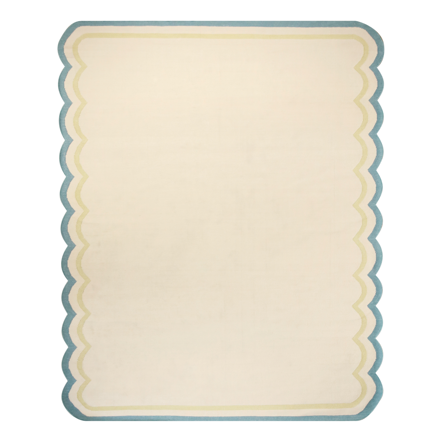 yellow scalloped rug