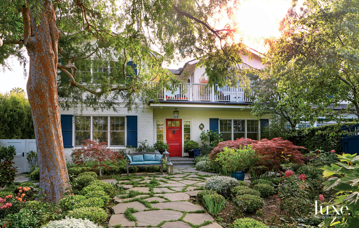 traditional exterior red door