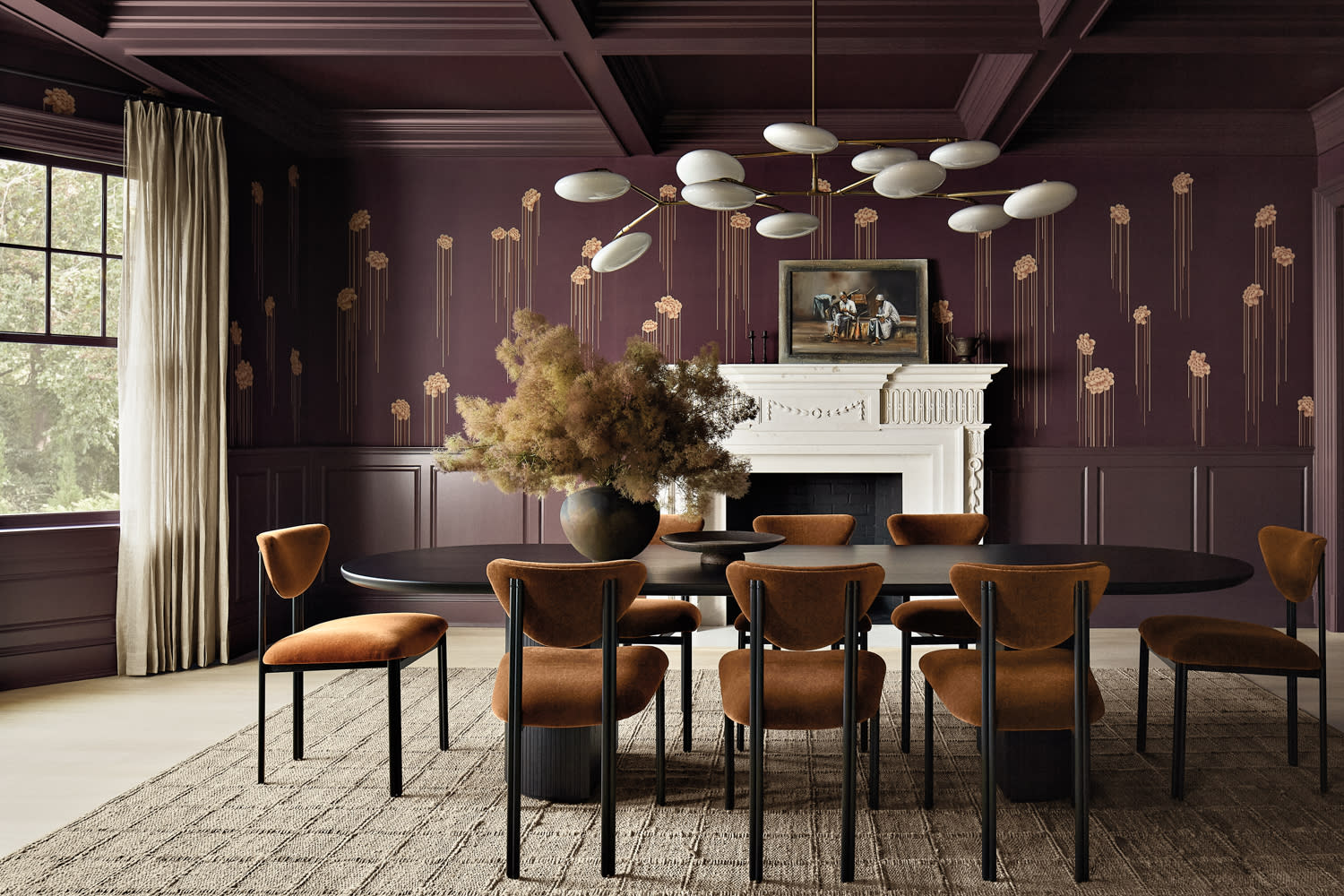 moody dining room designed by Brittany Hakimfar